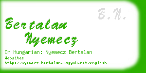 bertalan nyemecz business card